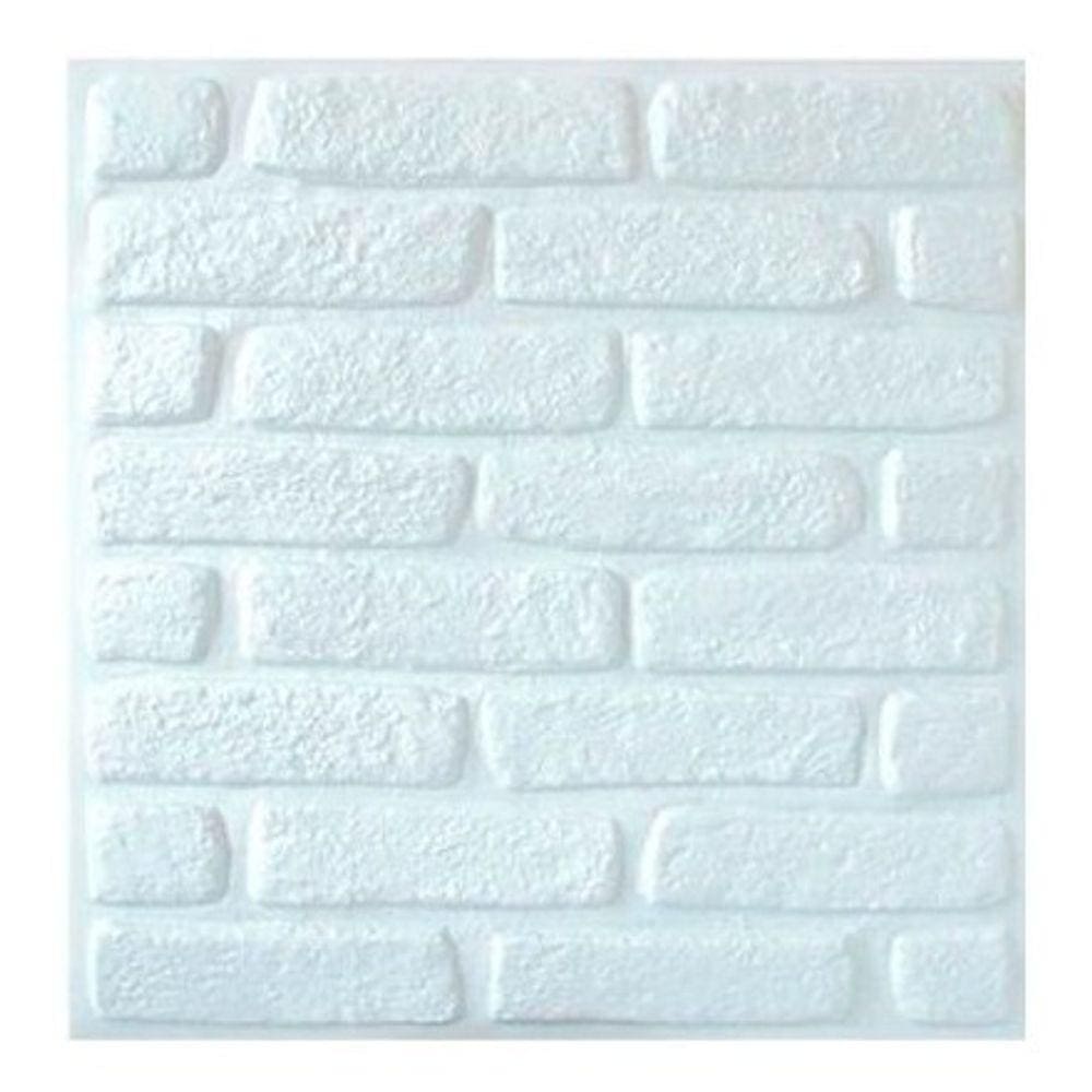 Kit 30 Placas Decorativas 3 D Tijolinho Branco 50x50 cm