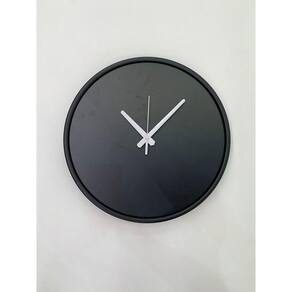 Relógio Round Preto Mostrador Preto Ponteiro Branco 40 cm