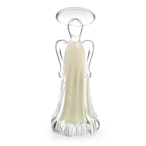 Anjo Em Cristal Murano Pérola São Marcos 21cm