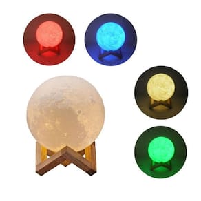 Luminaria 3D Lua Cheia 15Cm Usb Touch
