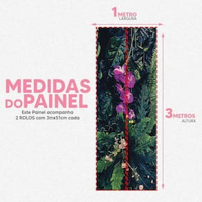 Papel De Parede Painel 3D Folha Flores Tropical Viníl 1M