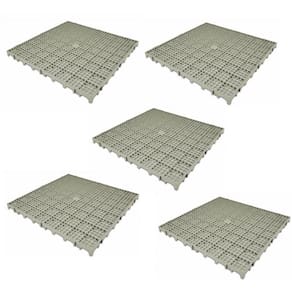 Piso Plástico Cinza 50x50 - kit 05 peças