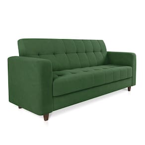 Sofá 03 Lugares Arezzo Suede Pés Chanfrado Tabaco - D`rossi Cor Verde