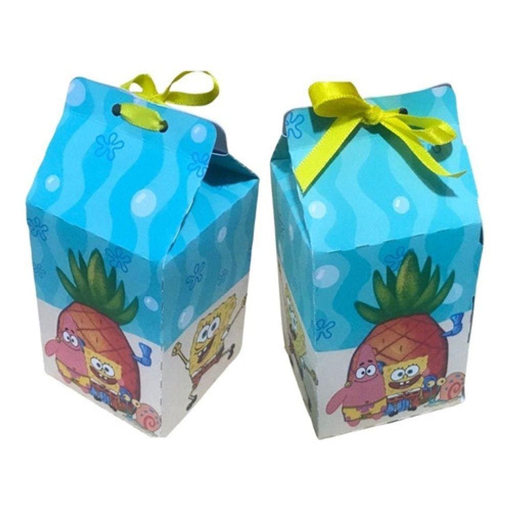 Kit 40 Caixa Milk Lembrancinha Surpresa Festa Bob Esponja