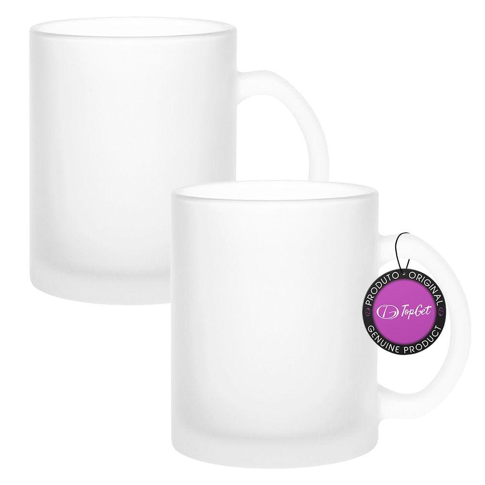 Kit 2x Caneca de Vidro com Efeito Fosco 340 ml Sicília TopGet
