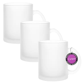 Kit 3x Caneca de Vidro com Efeito Fosco 340 ml Sicília TopGet