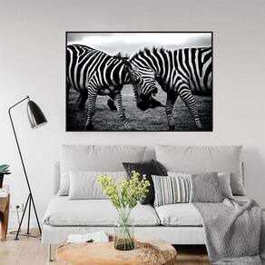 Quadro Canvas Decorativo para Sala Zebras 40x60