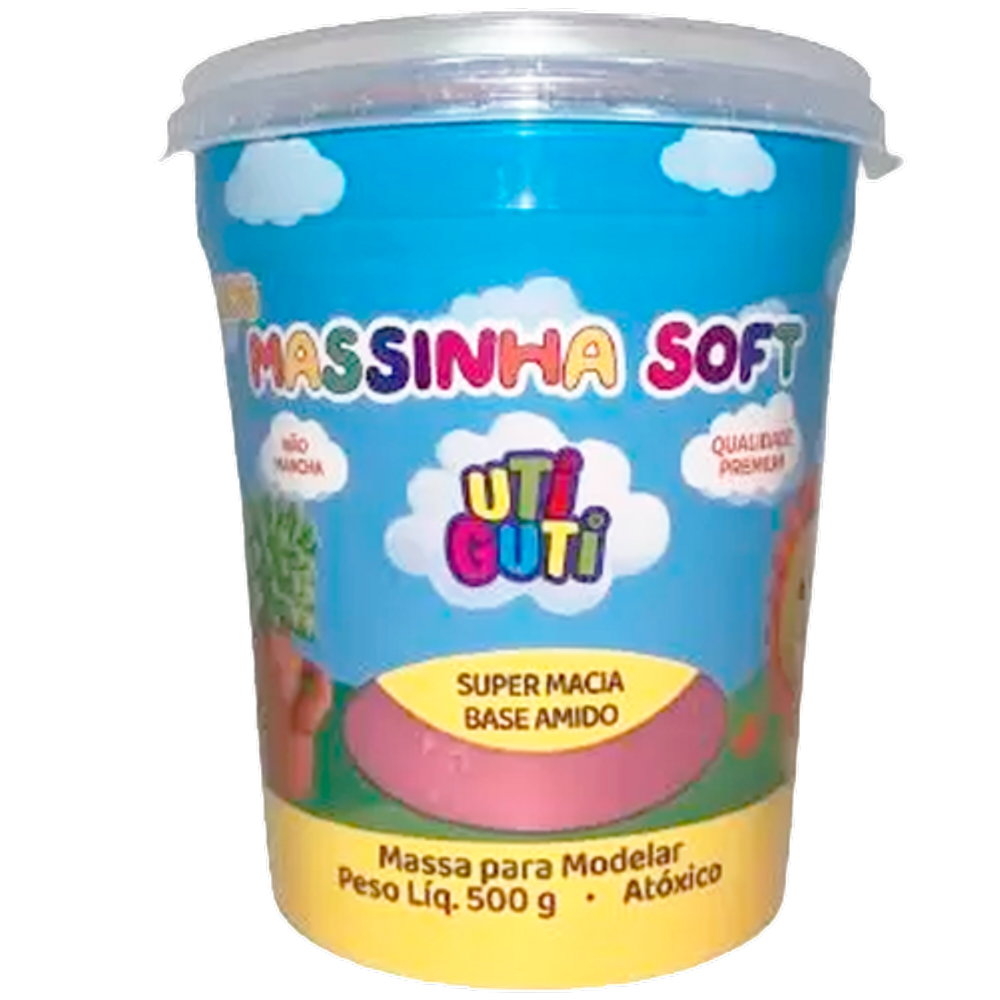 Pote massa de modelar 500g Rosa Escuro Massinha Uti GuTi