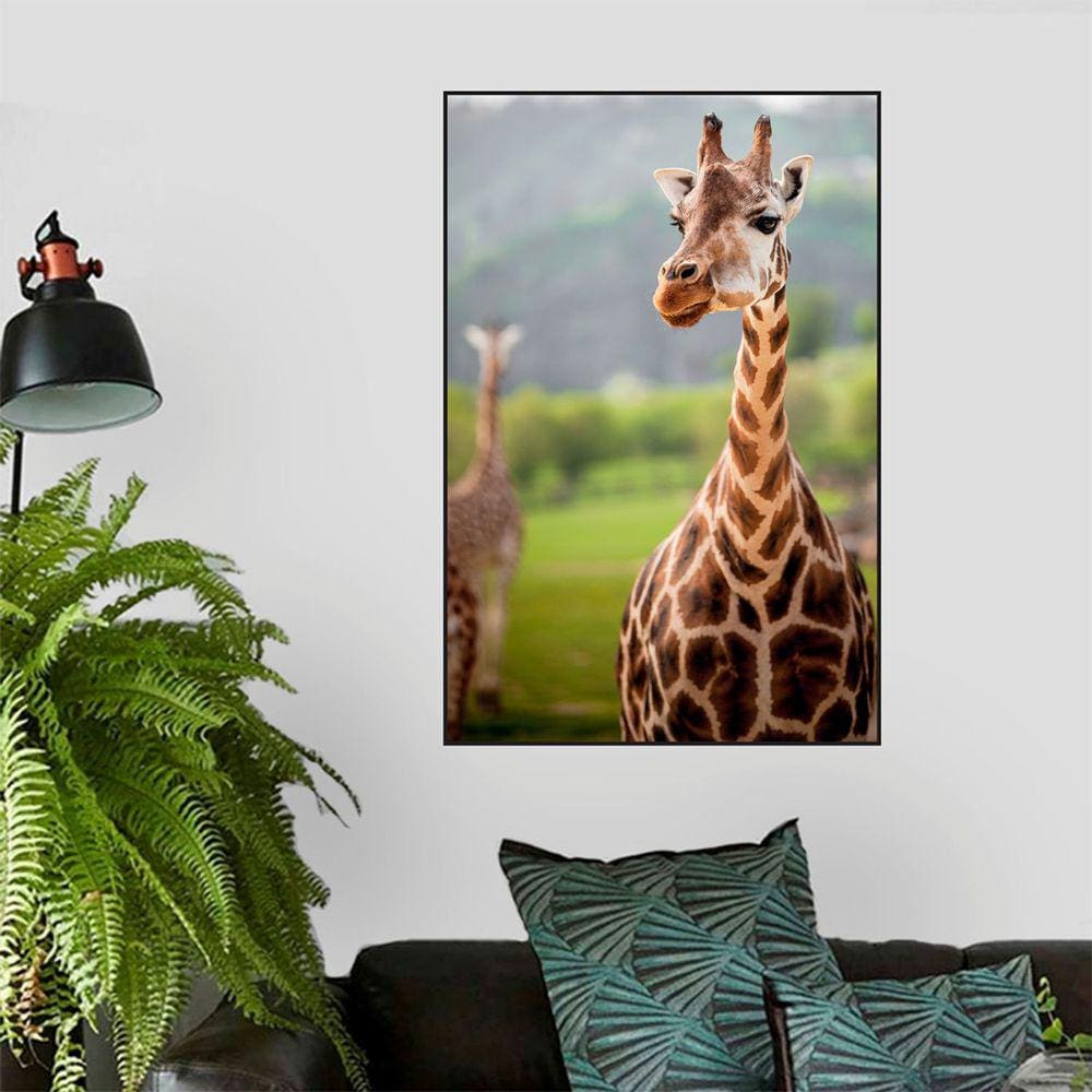 Quadro Canvas Decorativo para Sala Girafa 70x50
