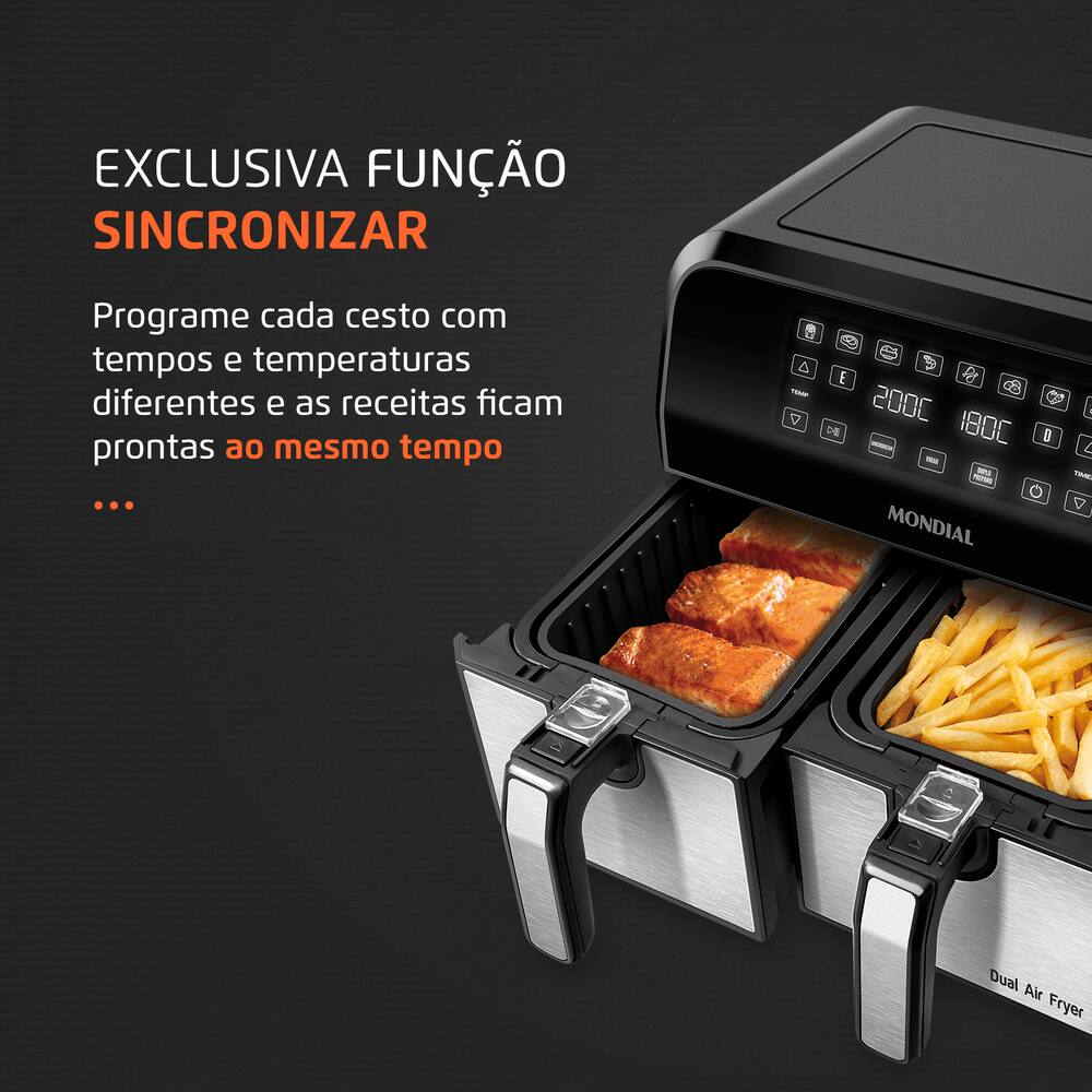 Fritadeira Air Fryer Dual Duplo Cesto | Ponto