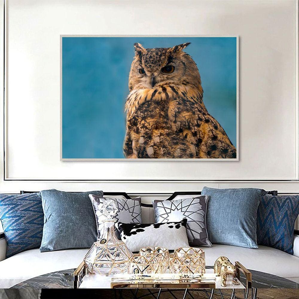 Quadro Canvas Decorativo para Sala Coruja 70x90