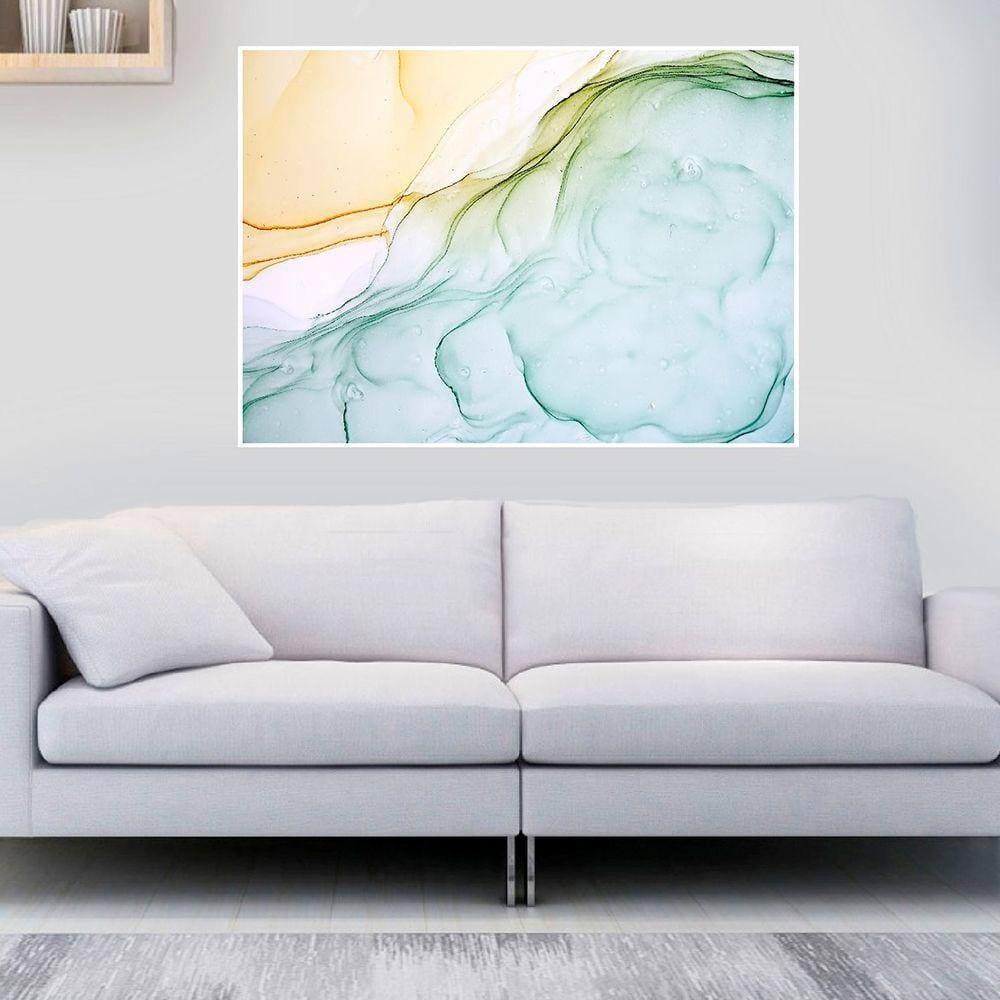 Quadro Canvas Ab Marmorizado Esverdeado 60x90