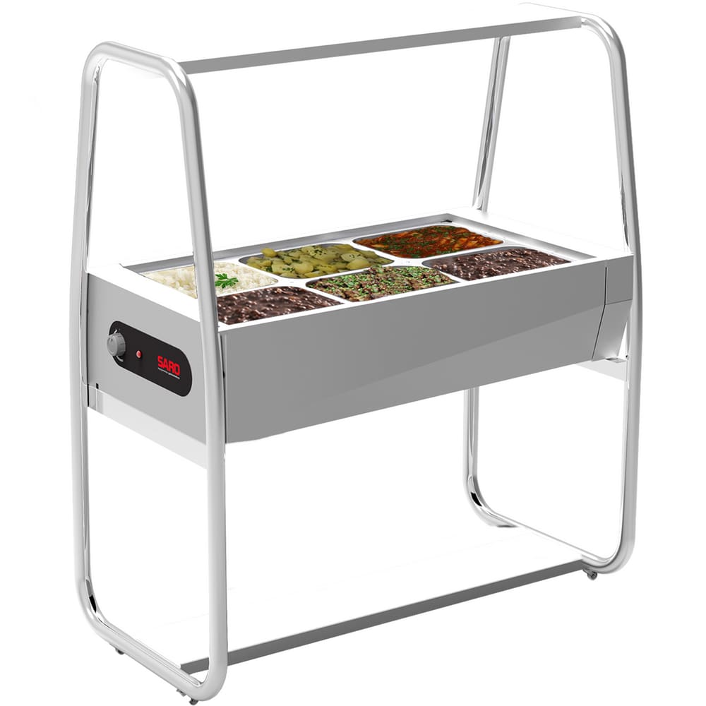 BF611 Buffet térmico aquecido Inox 6 cubas com tampa 127V