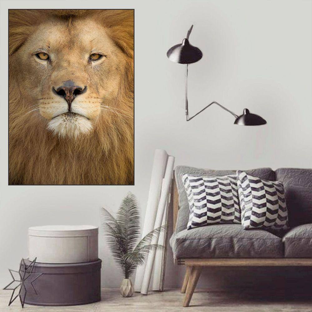 Quadro Canvas Decorativo para Sala Leão 42x30