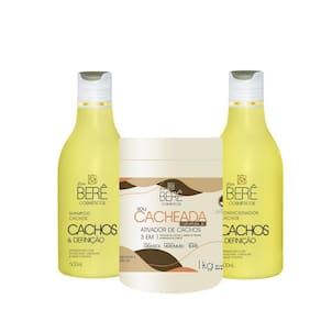 Kit Bela Berê Cachos Shampoo Condicionador E Ativador 3C 1Kg