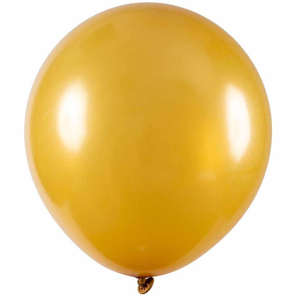 Balão de Látex Metalizado Ouro - 12 Polegadas - 50 Unidades