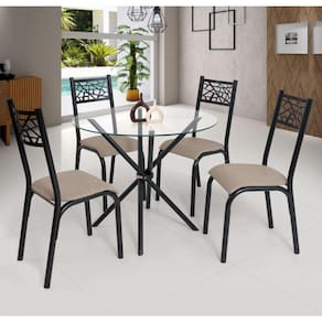 Conjunto Mesa Ciplafe Slim 90cm 4 Cadeiras