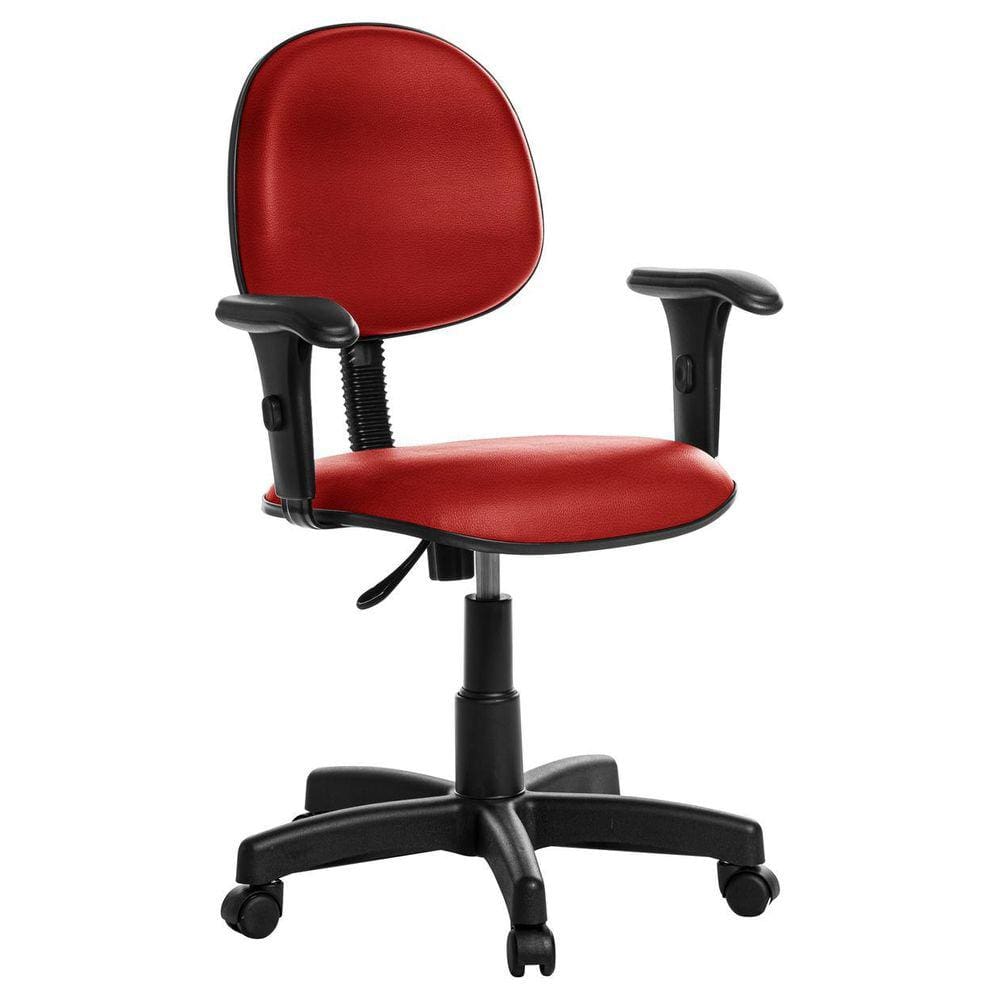 Cadeira De Escritório Executiva Com Braço Vermelho Rv
