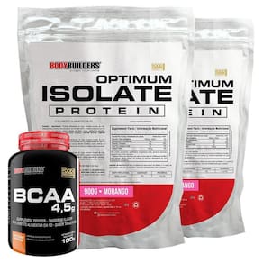 Kit 2 Optimum Isolate Whey Protein 900G+ Bcaa 100G