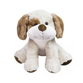Cachorro Mancha Marrom Olho Sorrindo Sentado 36Cm - Pelúcia