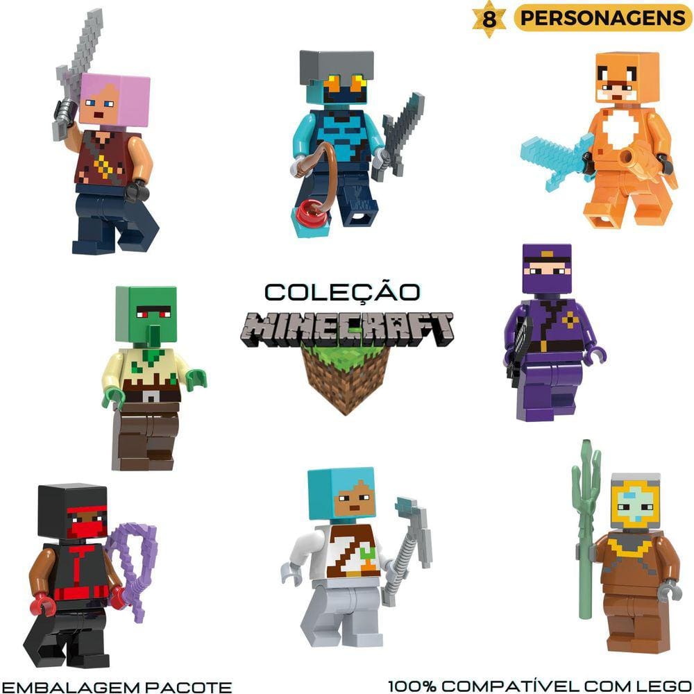 Brinquedo Boneco Minecraft My World Compatível Lego- Creeper