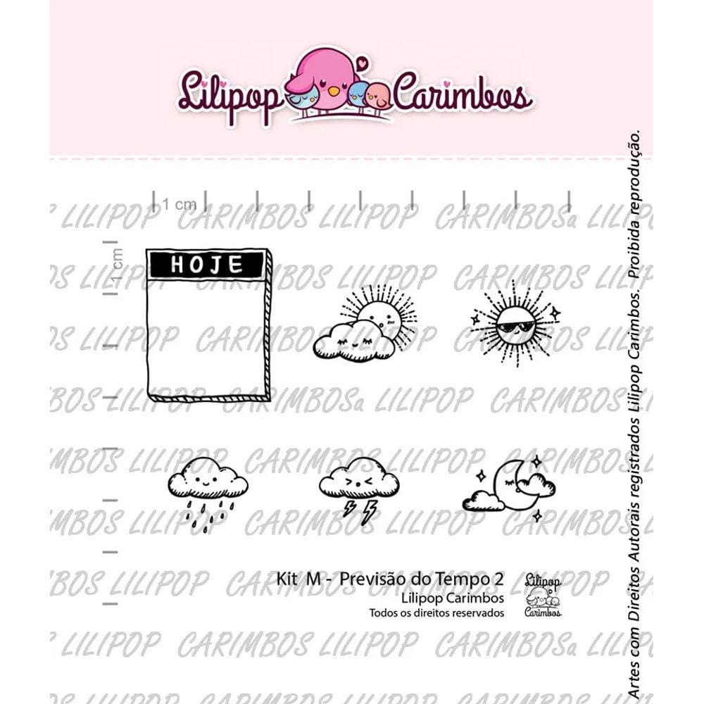 Cartela de Carimbos Transparentes M - "Previsão do Tempo 2" - Lilipop