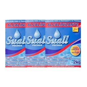 Kit 5 Barrilha Leve Elevador Ph Para Piscina 2 Kg Suall