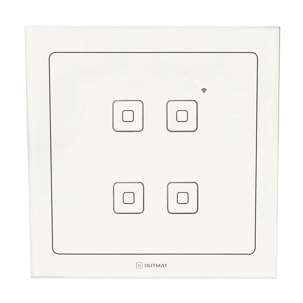 Interruptor Inteligente Outmat Touch Wi-Fi 4X4 Branco Alexa