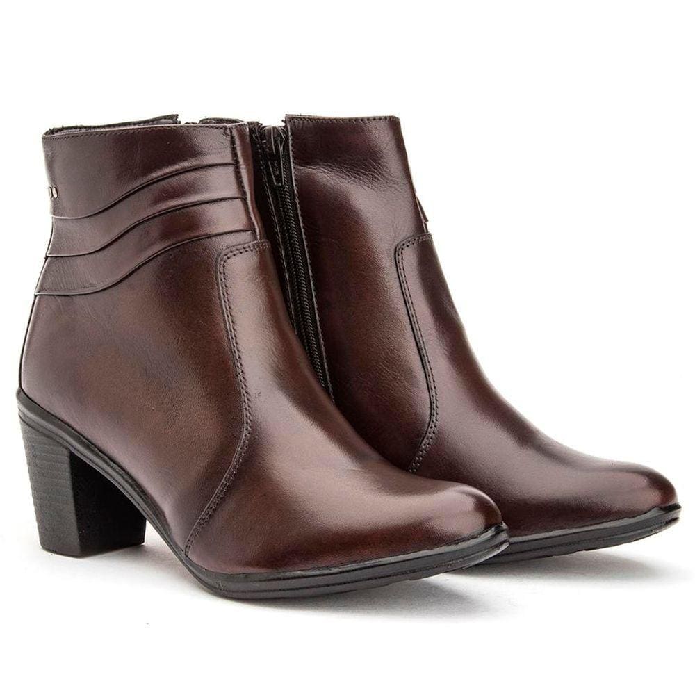 Bota Montaria Cano Curto Couro Comfort Brown
