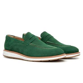 Sapato Oxford Loafer Camurça Couro Premium Masculino