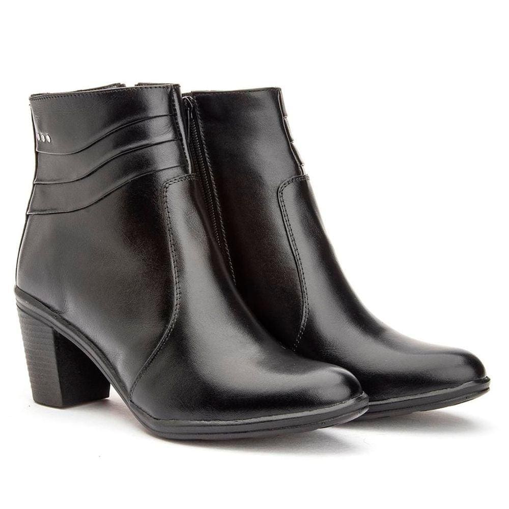 Bota Montaria Cano Curto Couro Comfort Black