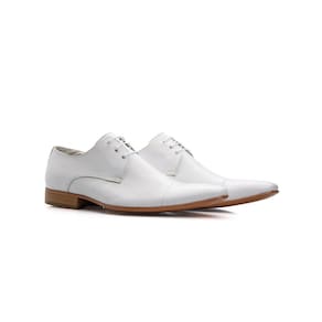 Sapato Social Masculino Sola de Couro Couro Cromo Branco 307