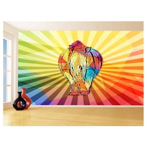 Papel De Parede 3D Animais Pop Art Rinoceronte 3,5M Pxa494