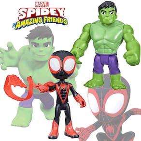 Bonecos Miles Morales e Hulk Spidey Amazing Friends