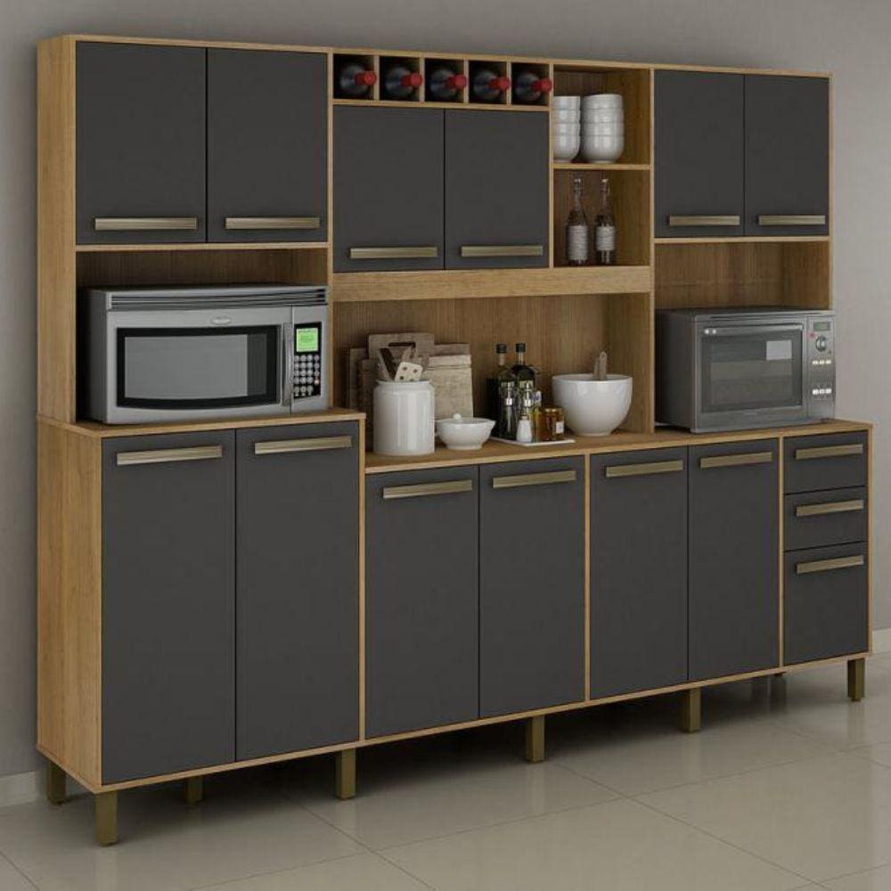 Armário de Cozinha 13 Portas 2 Gavetas Ágata Valdemóveis