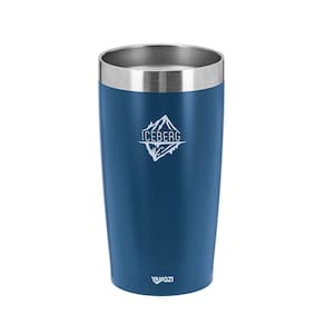 Copo Térmico Iceberg Inox Parede Dupla Azul Cerveja 600Ml