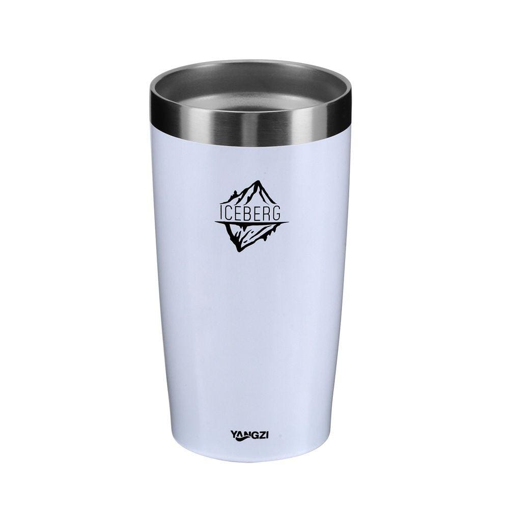 Copo Térmico Iceberg Inox Parede Dupla Branco Cerveja 600Ml