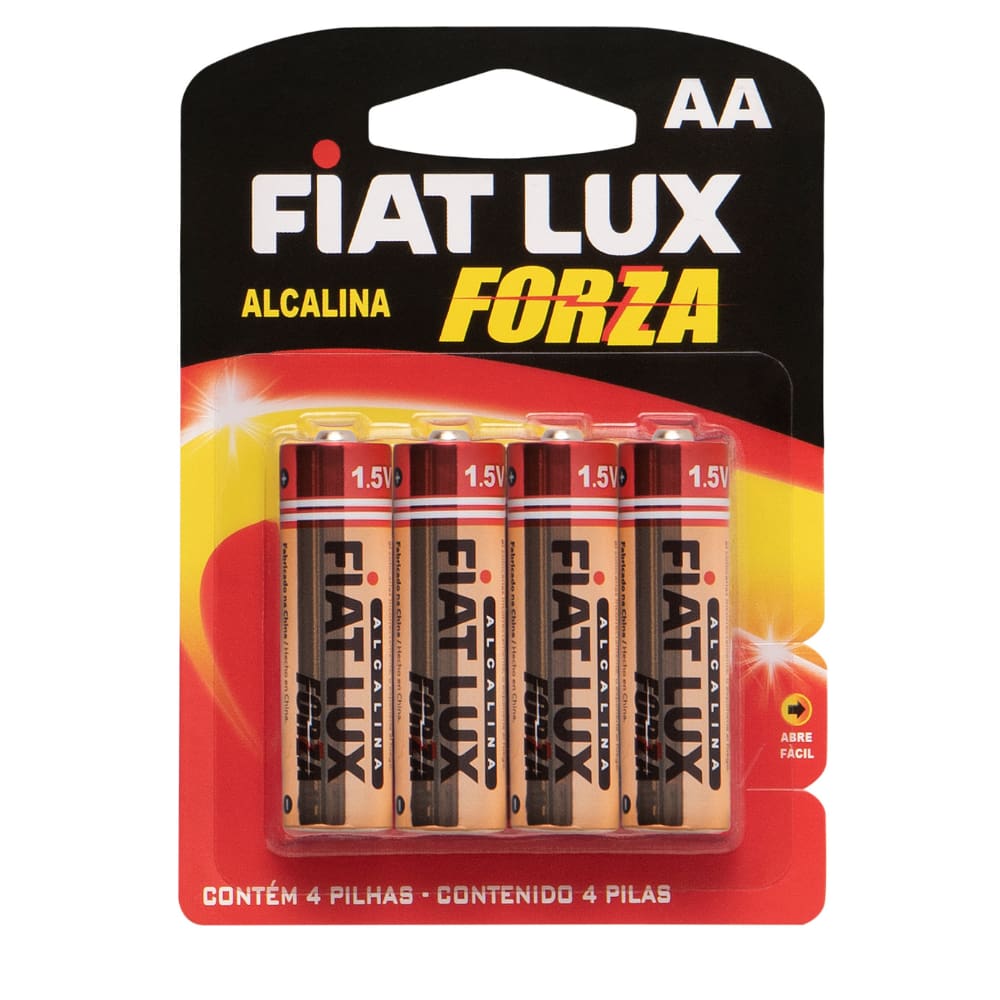 Pilha Alcalina AA Com 4 Unidades Forza Fiat Lux
