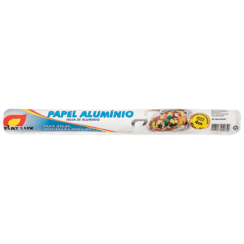 Papel de Alumínio Rolo 45Cm X 4M Fiat Lux