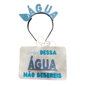 Plaquinha De Carnaval Frase Dessa Água Não Beberei- Kit 6Un