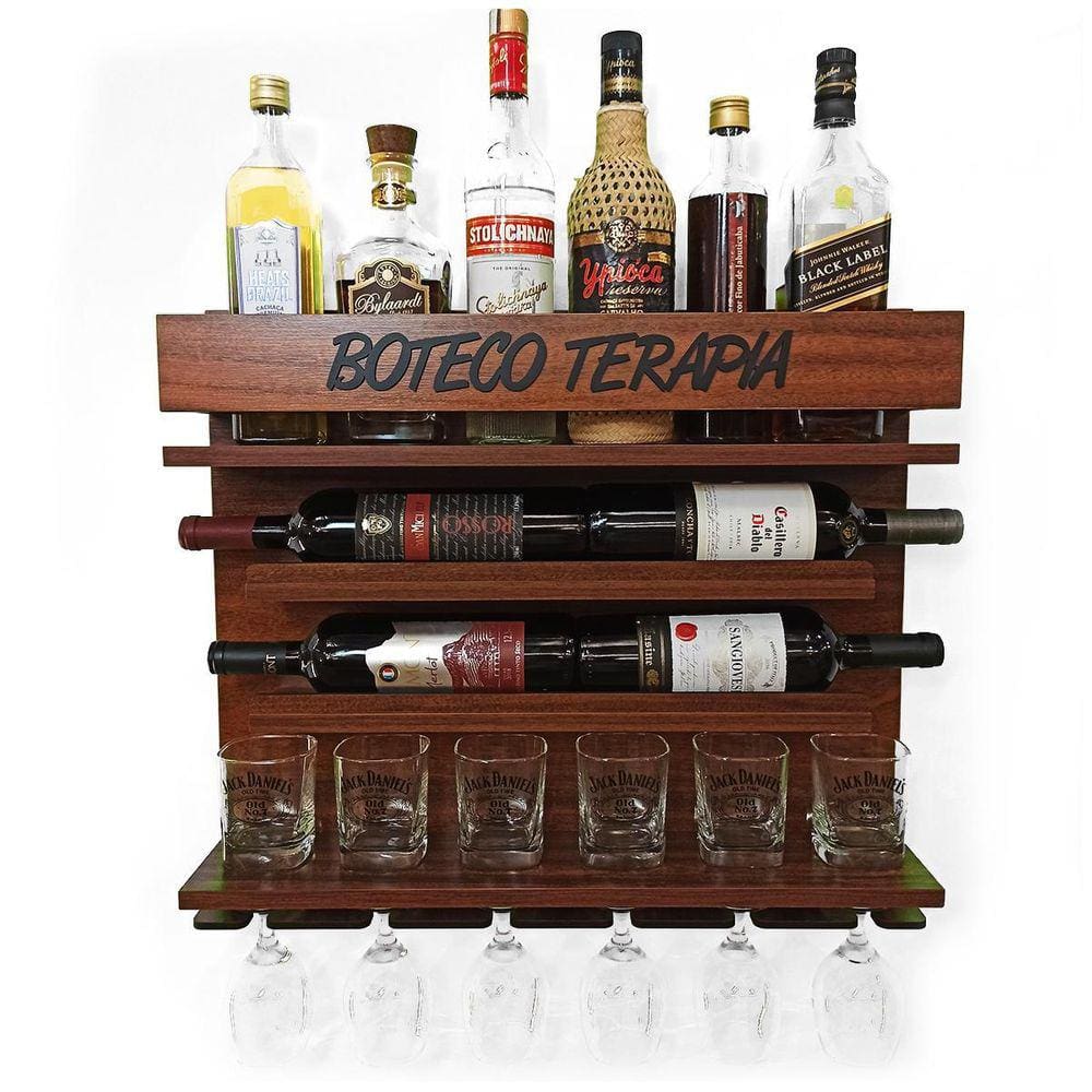 Barzinho Adega Parede - Boteco Terapia - 60 X 51 Imbuia