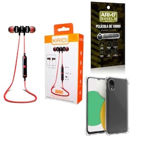 Capa Samsung A03 Core + Fone Esportivo E Película De Vidro