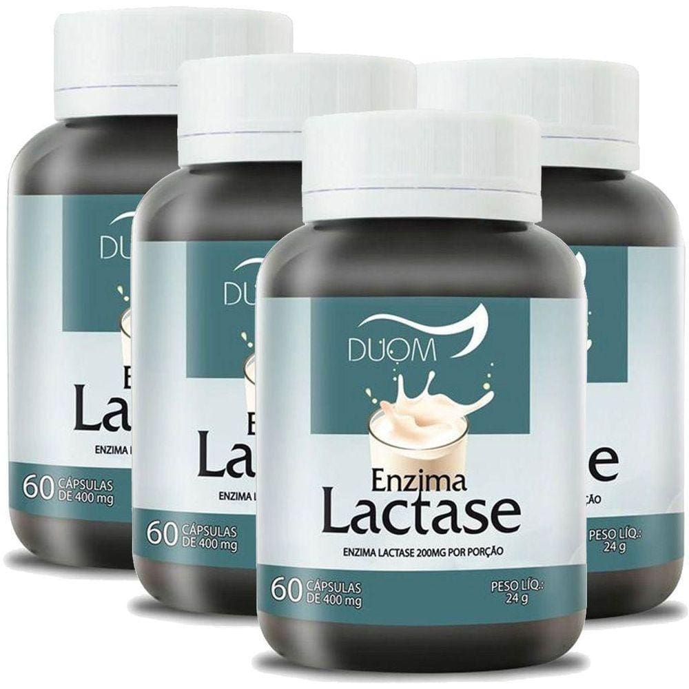 Kit 4 Und Lactase  Enzima  60Cps 400Mg Duom