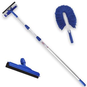Extensor Telescópico 3,10Mts Rodo 45Cm E Espanador Bralimpia
