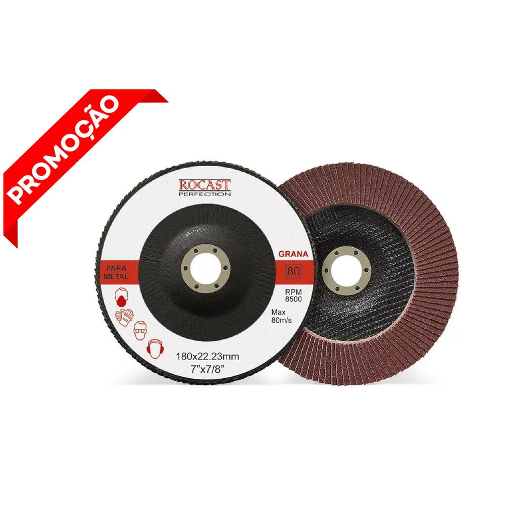 Kit 5 Disco Lixa Flap 4.1/2? GR40 Rebarbação Remoção Solda