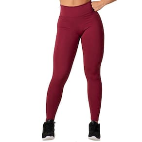 Calça Legging Feminina Bordô Suplex Cós Alto Donna Martins
