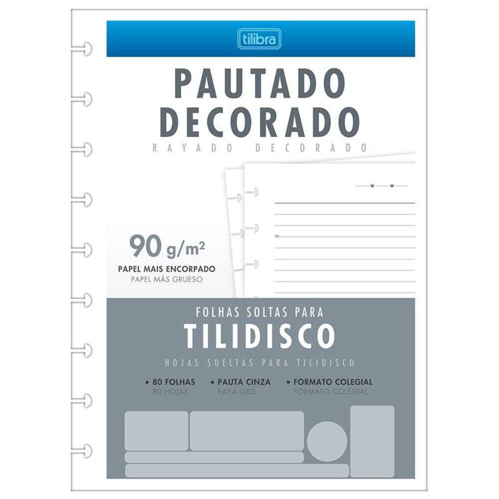 Bloco para tilidisco colegial pautado 80 fls - Tilibra