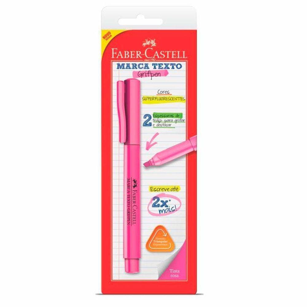 Pincel marca texto - Rosa - SM/MTRSZF - Faber-Castell
