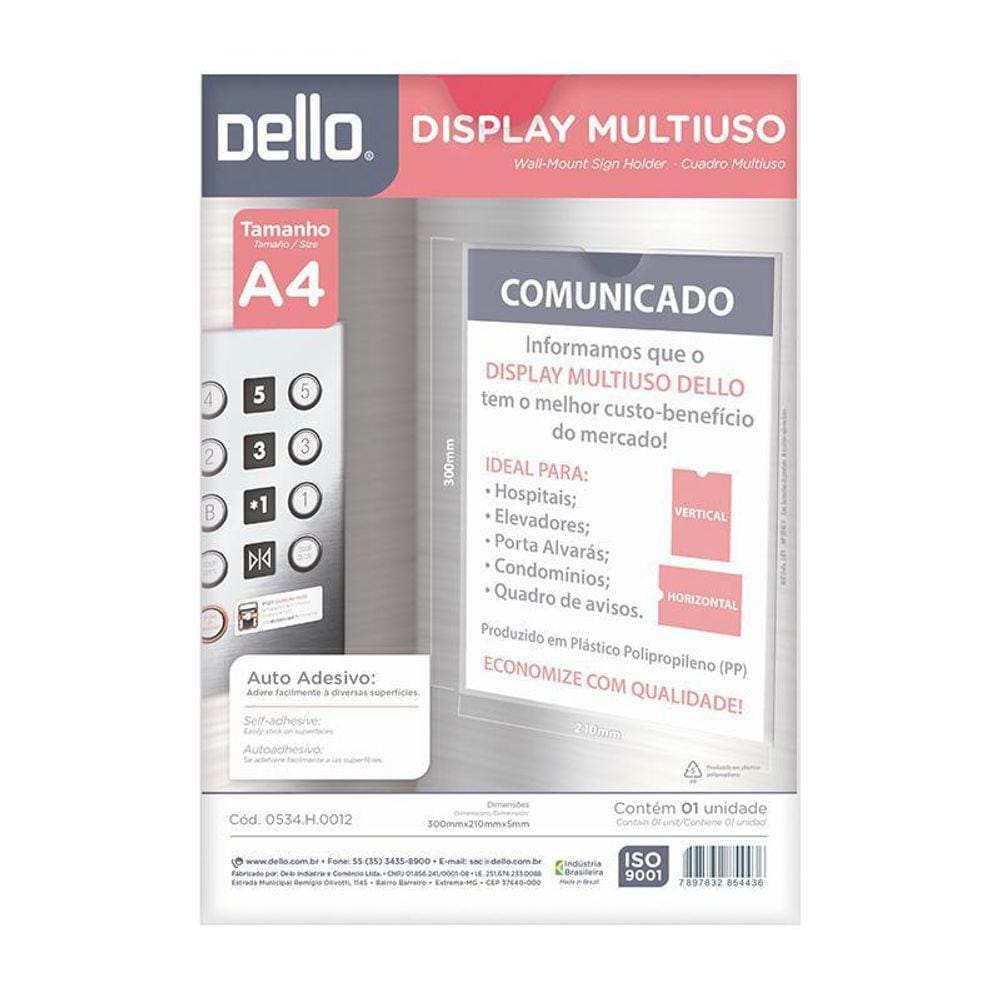 Quadro de aviso A4 polipropileno 0534.H cristal Dello