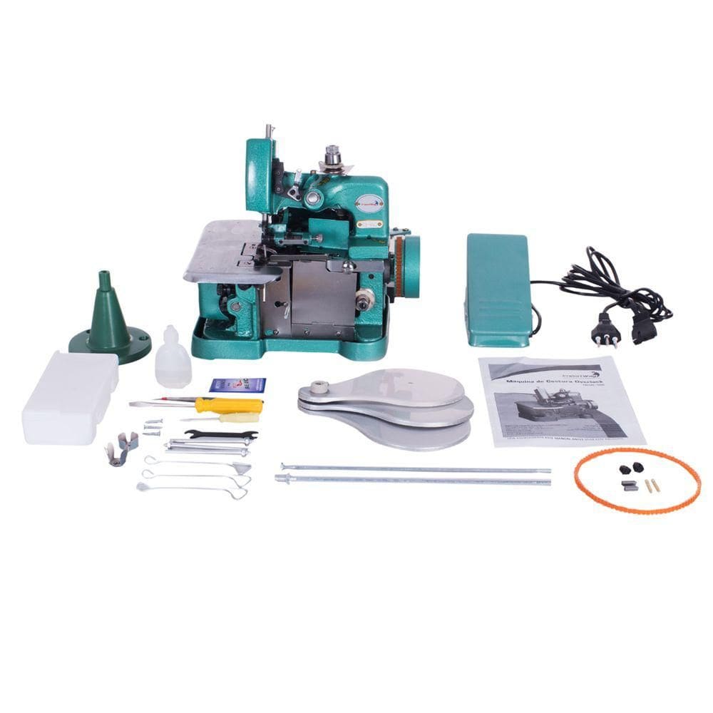 Máquina Costura Overlock Profissional Importway Chinesinha Semi Industrial 150W 220V Com Acessórios